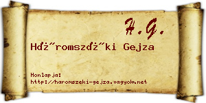 Háromszéki Gejza névjegykártya